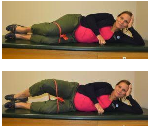 Physical Therapist performs clams