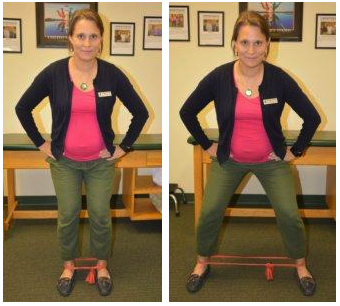 Physical Therapist performs side steps