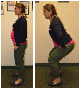 Physical Therapist performs squats