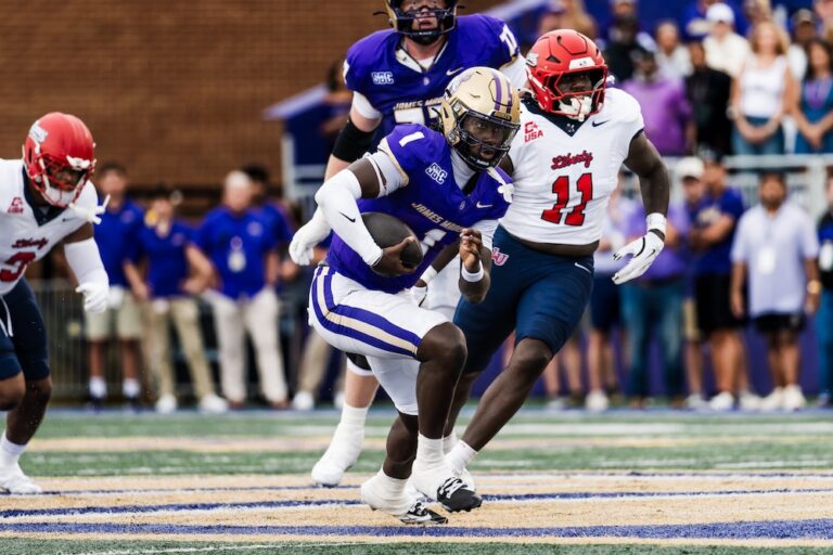 Football: James Madison Fends Off Liberty in Season-Opening Win JC Evans James Madison Football